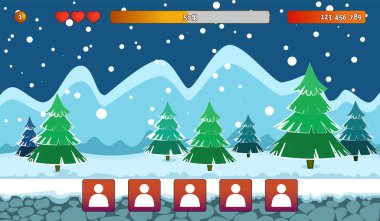  Tarayıcı ve arcade oyunlar için peyzaj.