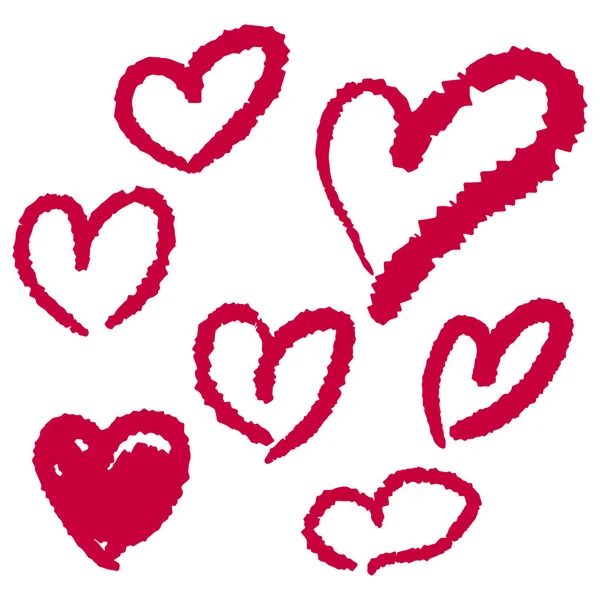 Kézzel rajzolt szívek. Tervezési elemek Valentin-napra. — Stock Vector