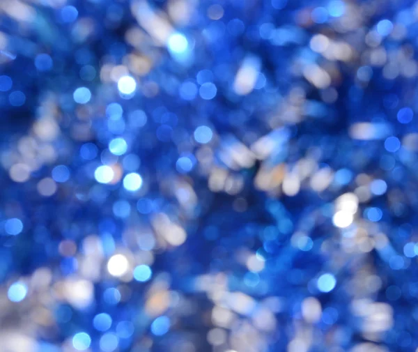 Festival mavi ve gümüş Noel arka plan. Daireler bokeh 