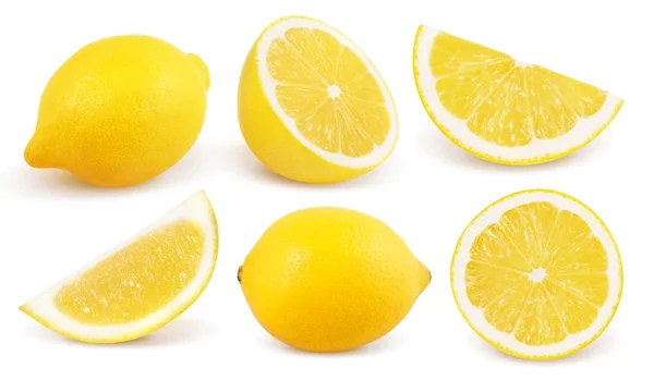 Beyaz arka plan üzerinde izole limon. Koleksiyonu.