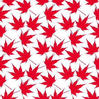 Kırmızı akçaağaç yaprakları. Kusursuz desen. Kanada. Japon sembolizmi. Illüstrasyon