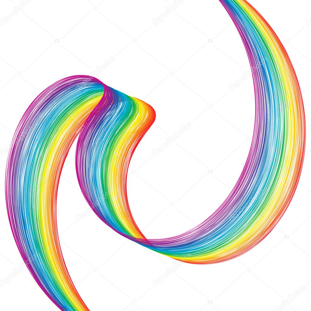abstract colorful curved ribbon on a white background logo all