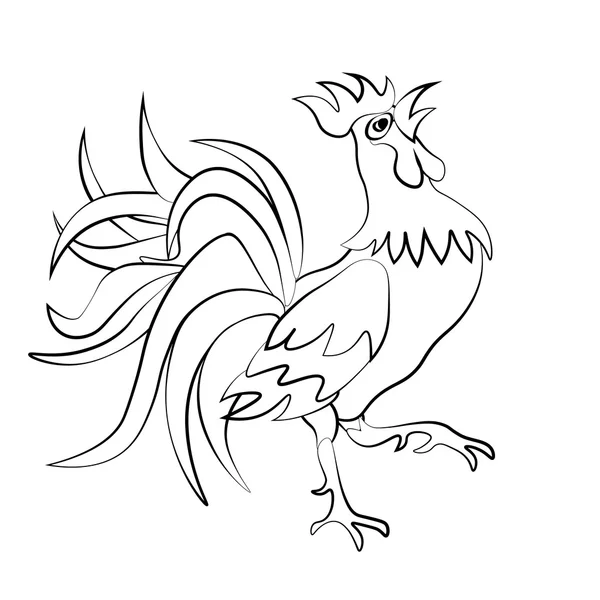 Image silhouette de coq sur fond blanc. Tatouage. illustration — Image vectorielle