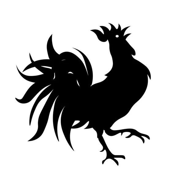 Black and white drawing of a rooster. Isolated illustration — Stock vektor