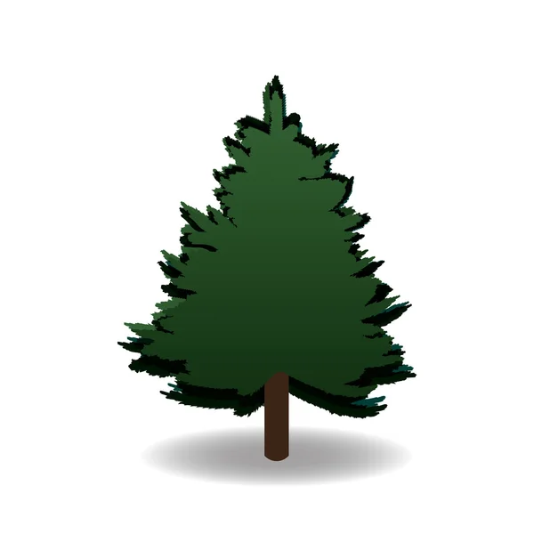 Sapin vert pour la publicité et les annonces. Le symbole de Noël. Nouvel An. Sur un fond blanc isolé. illustration — Image vectorielle