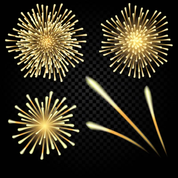 Feu d'artifice lumineux de célébration sur fond dégradé. illustration — Image vectorielle