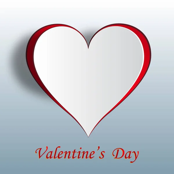Corazón de San Valentín sobre un fondo degradado. Corta el papel. Inscripción de saludo en la tarjeta. ilustración — Vector de stock