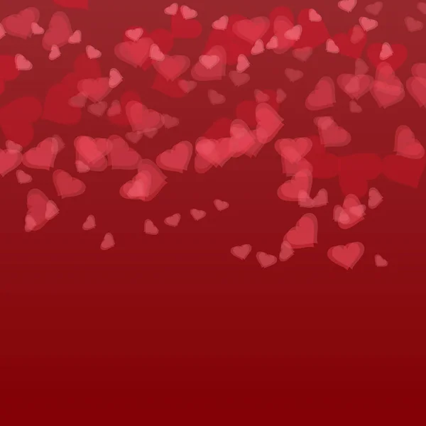 Coeurs transparents rouges sur fond dégradé. Saint Valentin. illustration — Image vectorielle