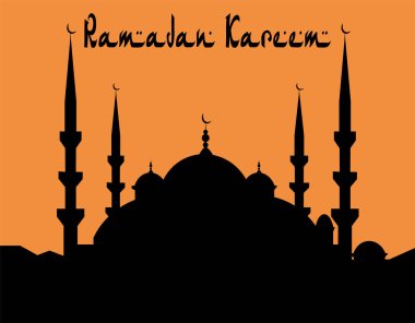 Ramazan Kareem. Mimari kompleks bir Sultanahmet Camii tarzında boyanmıştır. illüstrasyon