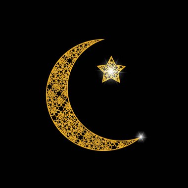 Ramazan. Kartı Hilal bir yıldız. Şark süsleme. illüstrasyon
