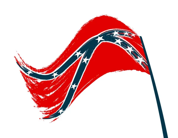 Beyaz arka plan üzerinde stilize Konfederasyon bayrağı. illüstrasyon — Stok Vektör
