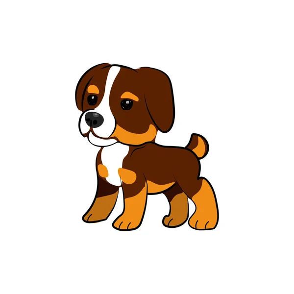 2018 ano do cão. Cachorrinho animado. Ilustração — Vetor de Stock
