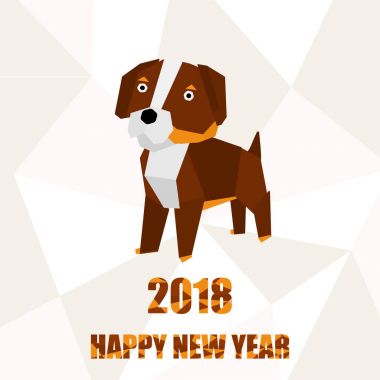 Yapılan köpek köpek bir stilize kağıt arka plan üzerinde illüstrasyon model