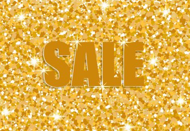 Satılık. afiş, Web siteleri, reklam, broşürler, broşürler, altın Parlatıcı, payetler, parlak doku arka plan için dergi için şablon. illüstrasyon