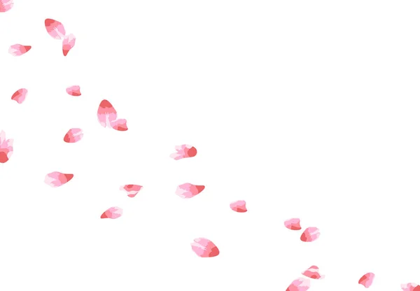 Sakura. Petali volanti nel vento. isolato su sfondo bianco. illustrazione — Vettoriale Stock