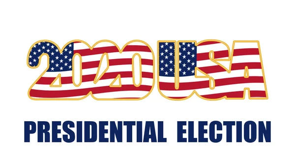 United States Presidential Election 2020. One piece on flag background. illustration — ストックベクタ