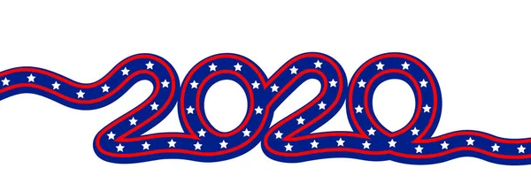 My prezidentské volby2020. Pruhový nápis v barvě vlajky. ilustrace — Stockový vektor