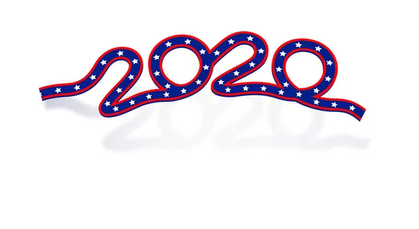 My prezidentské volby2020. Nápis na stuze v barvě vlajky se stínem. ilustrace — Stockový vektor