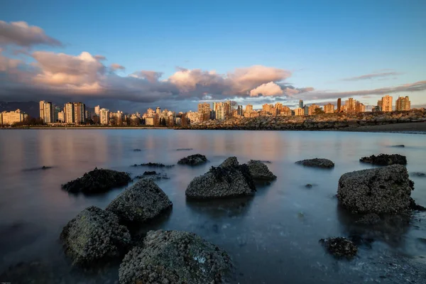 Downtown Vancouver under solnedgången — Stockfoto