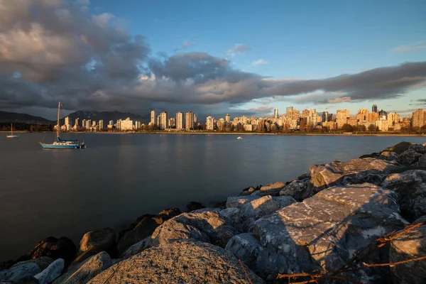 Downtown Vancouver při západu slunce — Stock fotografie