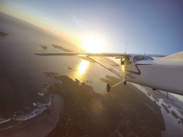 Norte Vancouver Columbia Británica Canadá Octubre 2017 Avión Volando Cielo — Foto de Stock