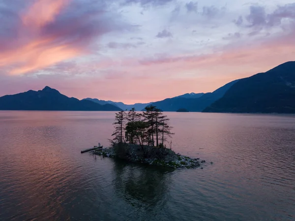 Vista Aérea Furry Creek Con Vistas Howe Sound Norte Vancouver — Foto de Stock