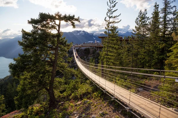 Hangbrug Bovenop Een Berg Squamish Ten Noorden Van Vancouver British — Stockfoto
