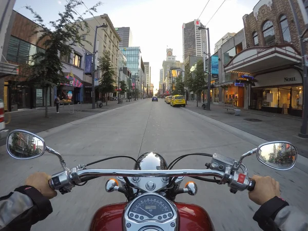 Downtown Vancouver British Columbia Kanada Lipca 2017 Jazda Motocyklem Cruiser — Zdjęcie stockowe