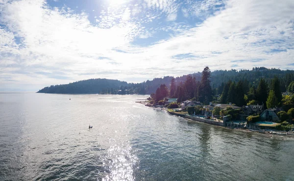 Luchtfoto Drone Zicht Een Prachtig Landschap Howe Sound Genomen Ten — Stockfoto