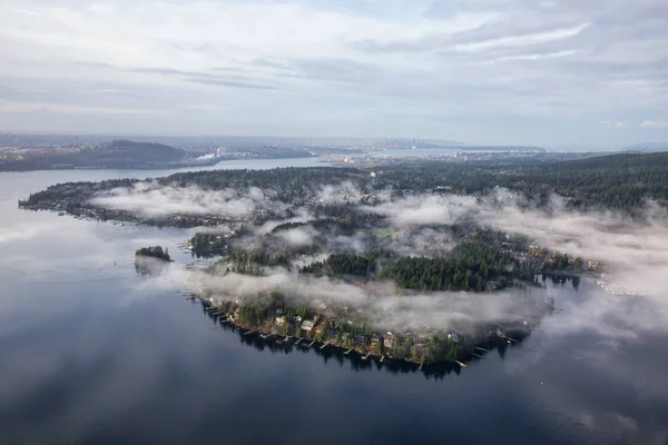 Bela Vista Sobre Casas Luxo Deep Cove Grande Vancouver Colúmbia — Fotografia de Stock