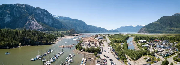 Vue Aérienne Panoramique Squamish Colombie Britannique Canada — Photo