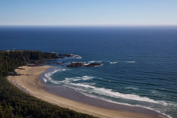 Beautiful View Sandy Beach Pacific Ocean Shore Tofino Vancouver Island — Stock Photo, Image