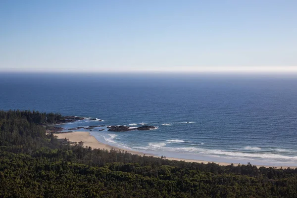 Schöne Aussicht Auf Einen Sandstrand Pazifischen Ozeanufer Der Nähe Von — Stockfoto