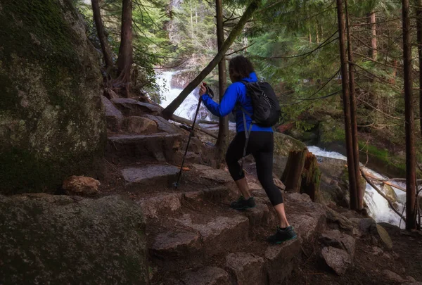 Wanderer Der Squamish Britisch Columbia Kanada Die Stufen Zum Hauptberg — Stockfoto