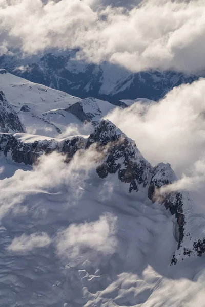 Pics Des Rocheuses Sur Glacier Éloigné Colombie Britannique Canada — Photo