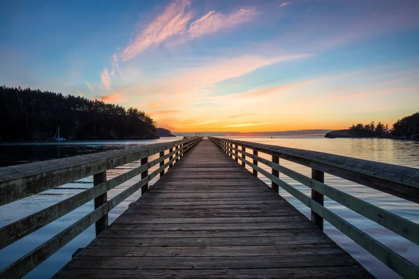 Scenic View Wooden Quay Pacific Ocean Picture Taken Deception Pass — Stock Photo, Image