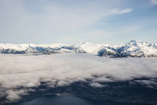 Cloud Cover Mountains Howe Sound Taken North Vancouver Canada Early — Stock Photo, Image