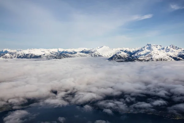 Cloud Cover Mountains Howe Sound Taken North Vancouver Canada Early — Stock Photo, Image