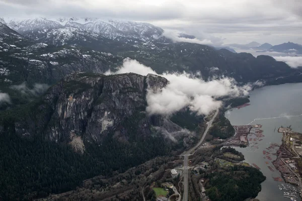 Εναέρια Άποψη Από Squamish Βρετανική Κολούμπια Καναδάς Κατά Διάρκεια Μια — Φωτογραφία Αρχείου