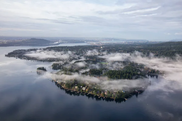 Bela Vista Sobre Casas Luxo Deep Cove Grande Vancouver Colúmbia — Fotografia de Stock