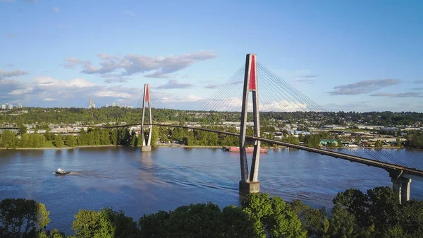 Aerial View Skytrain Bridge New Westminster Greater Vancouver British Columbia — Stock Photo, Image
