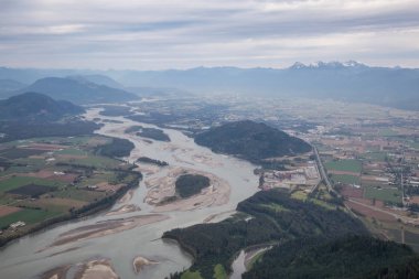 Hava manzara görünümünü Chilliwack, East of Vancouver, British Columbia, Kanada.