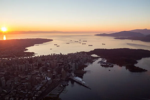 Downtown Vancouver antenn — Stockfoto