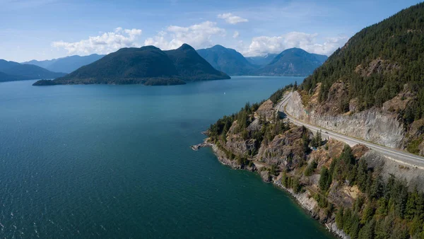 Luchtfoto Drone Panoramisch Uitzicht Van Een Schilderachtige Landschap Tijdens Een — Stockfoto