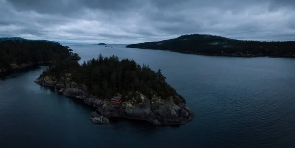 Luchtfoto Drone Panoramisch Landschapsmening Van Smokkelaar Cove Tijdens Een Zonsondergang — Stockfoto