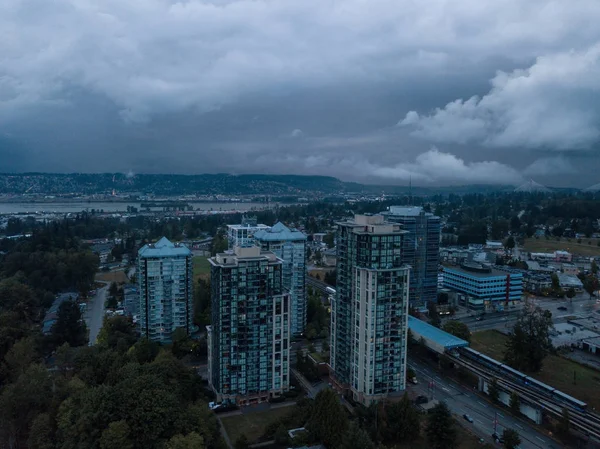 Surrey Şehirde Büyük Vancouver British Columbia Kanada Hava Görünümünü Yağmurlu — Stok fotoğraf