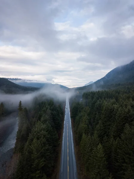 Pandangan Airial Drone dari Highway — Stok Foto