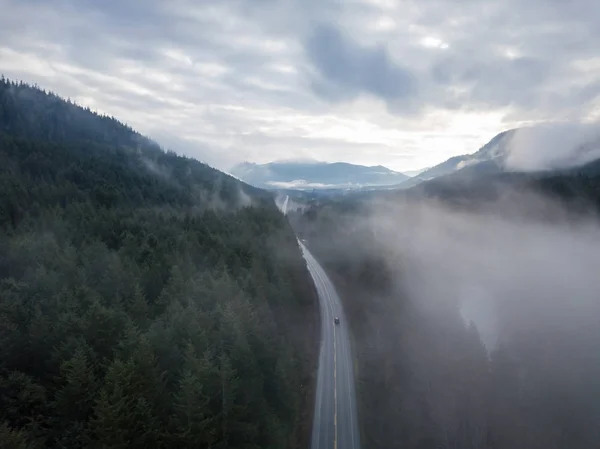 Aerial Drone view of Highway — Stock Photo, Image