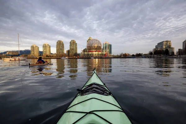 Kajakken False Creek Gebied Downtown Vancouver British Columbia Canada — Stockfoto