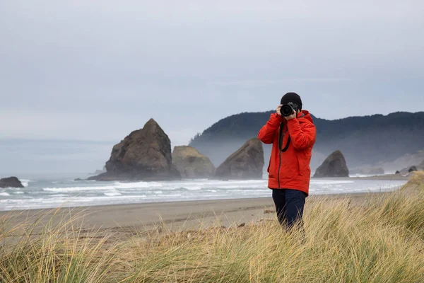 Fotógrafo en Oregon Coast — Foto de Stock